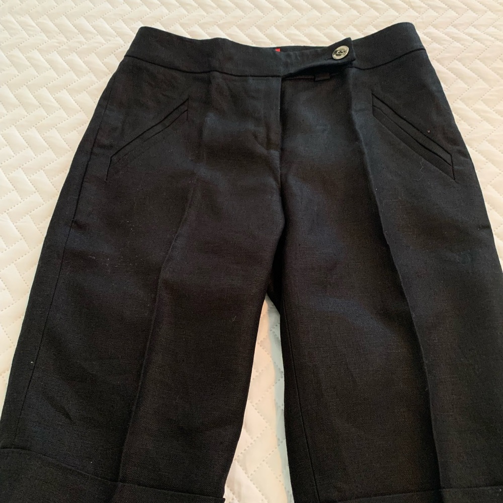 Oscar de la Renta Black Cropped Ankle Pants